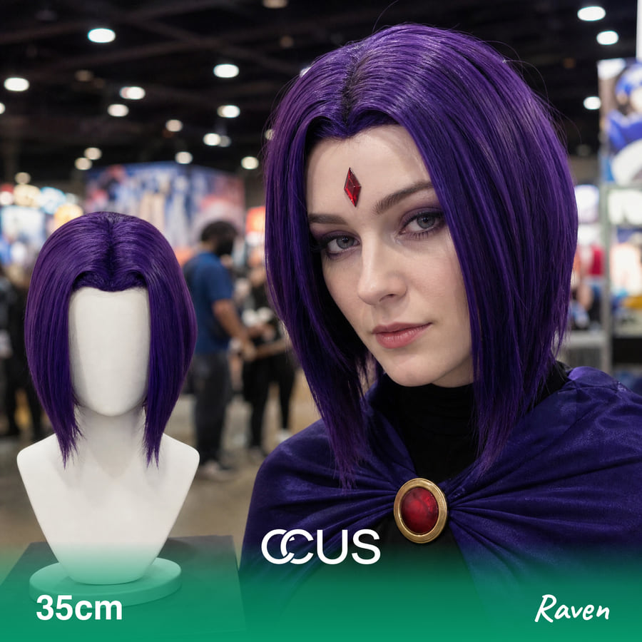 Raven Cosplay Wig, Ai Hero With Model Wearing The Wig