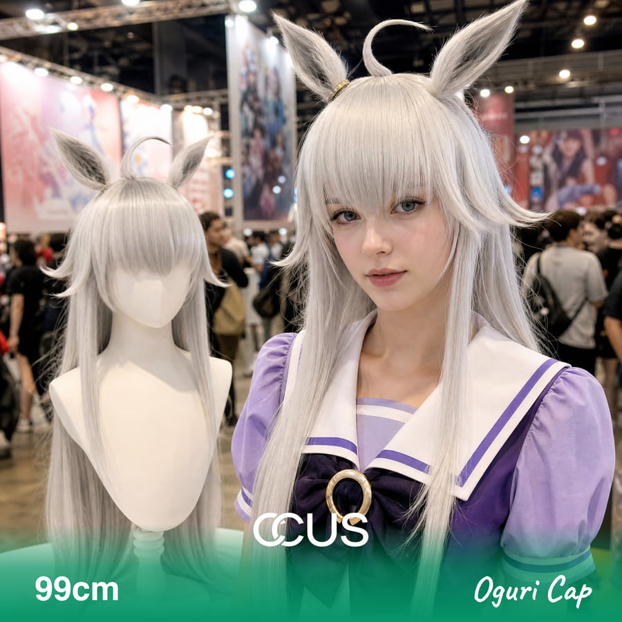 Oguri Cap Cosplay Wig - Ccus Eyewear · Premium Colored Contacts Oguri Cap Cosplay Wig - Model Wearing The Wig (Ai Hero V15)