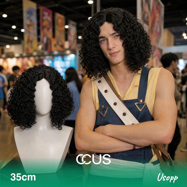 Usopp Cosplay Wig - model wearing the wig (AI hero v15)