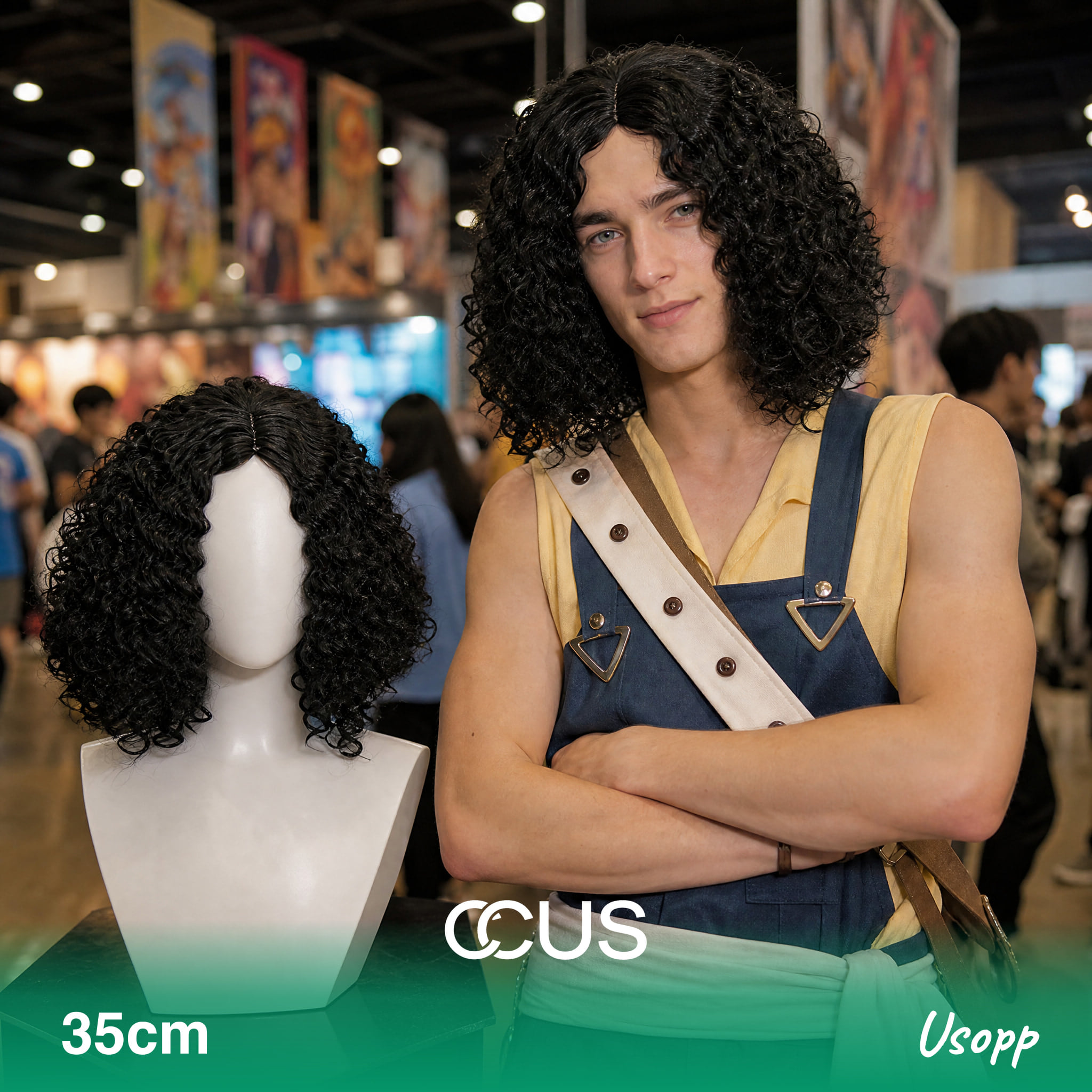 Usopp Cosplay Wig - Model Wearing The Wig (Ai Hero V15)