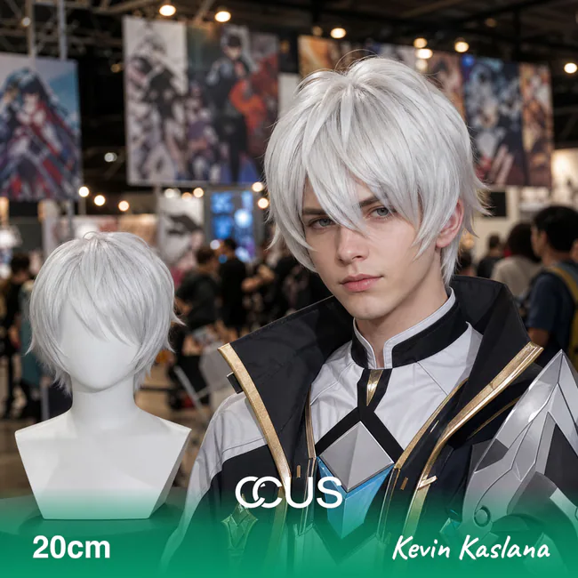Kevin Kaslana Cosplay Wig - model wearing the wig (AI hero v15)