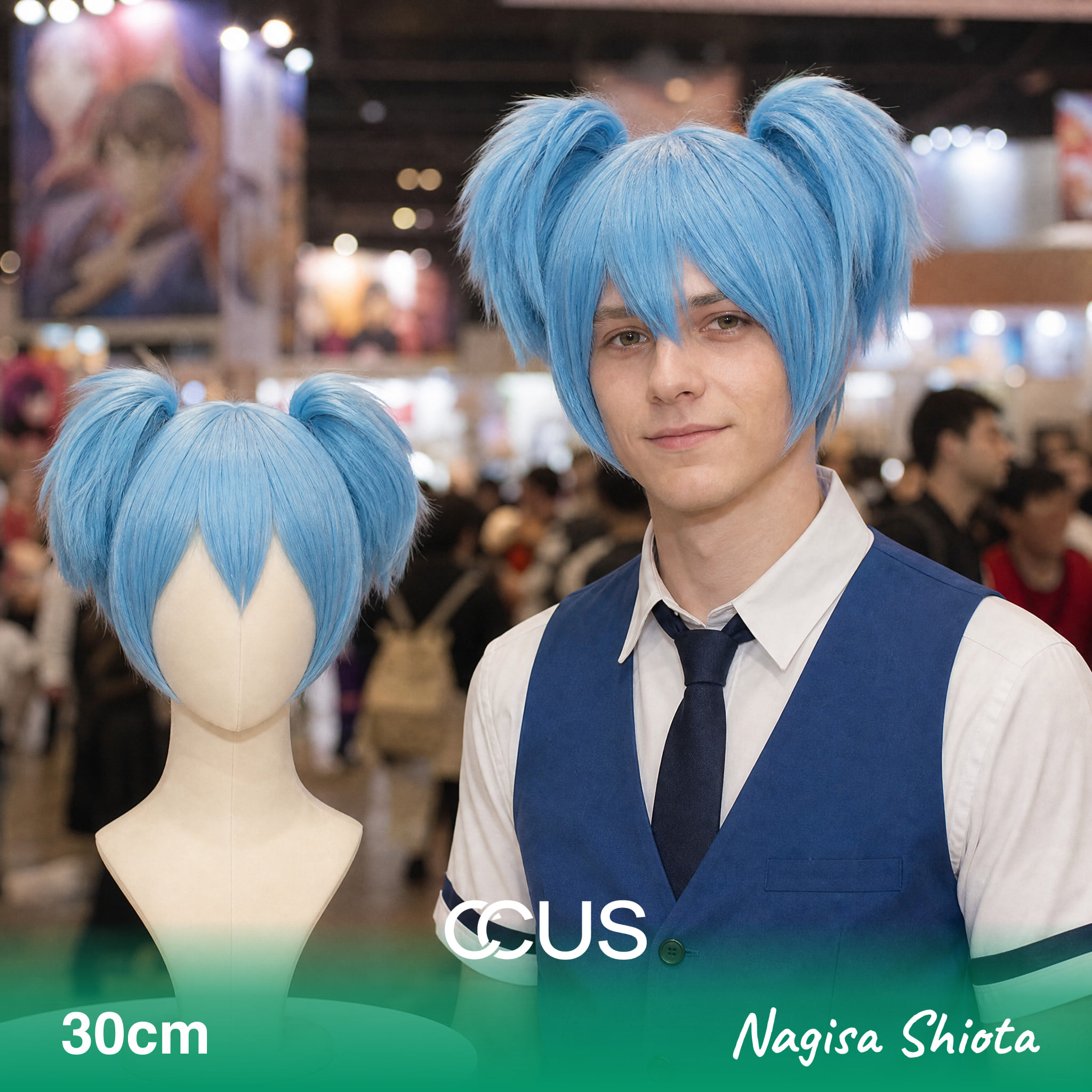 Nagisa Shiota Cosplay Wig - Model Wearing The Wig (Ai Hero V15)