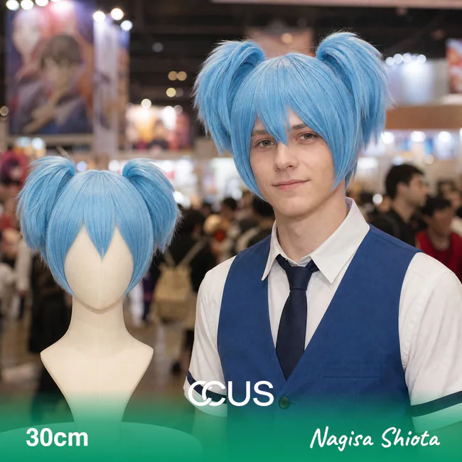 Nagisa Shiota Cosplay Wig - model wearing the wig (AI hero v15)
