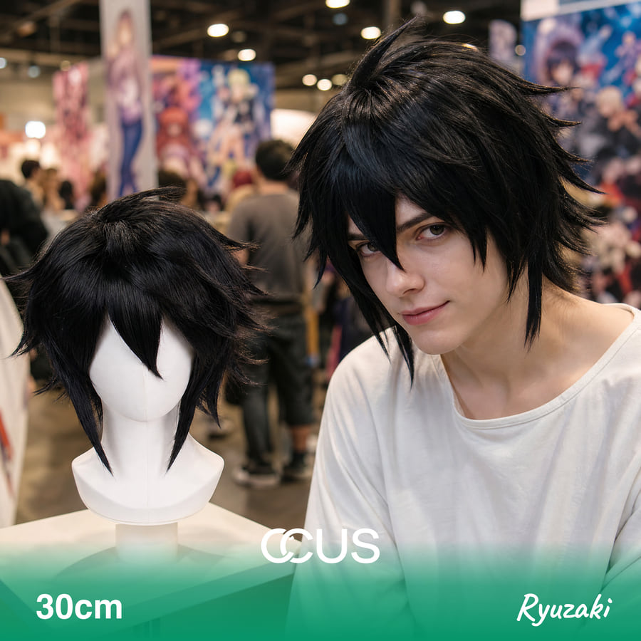 Ryuzaki Cosplay Wig - Model Wearing The Wig (Ai Hero V15)