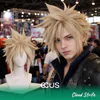 Cloud Strife cosplay wig, blonde spiky, model wearing the wig