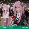 Evernight Cosplay Wig, Long Pink And Purple With Gradient Ends, Model Wearing The Wig