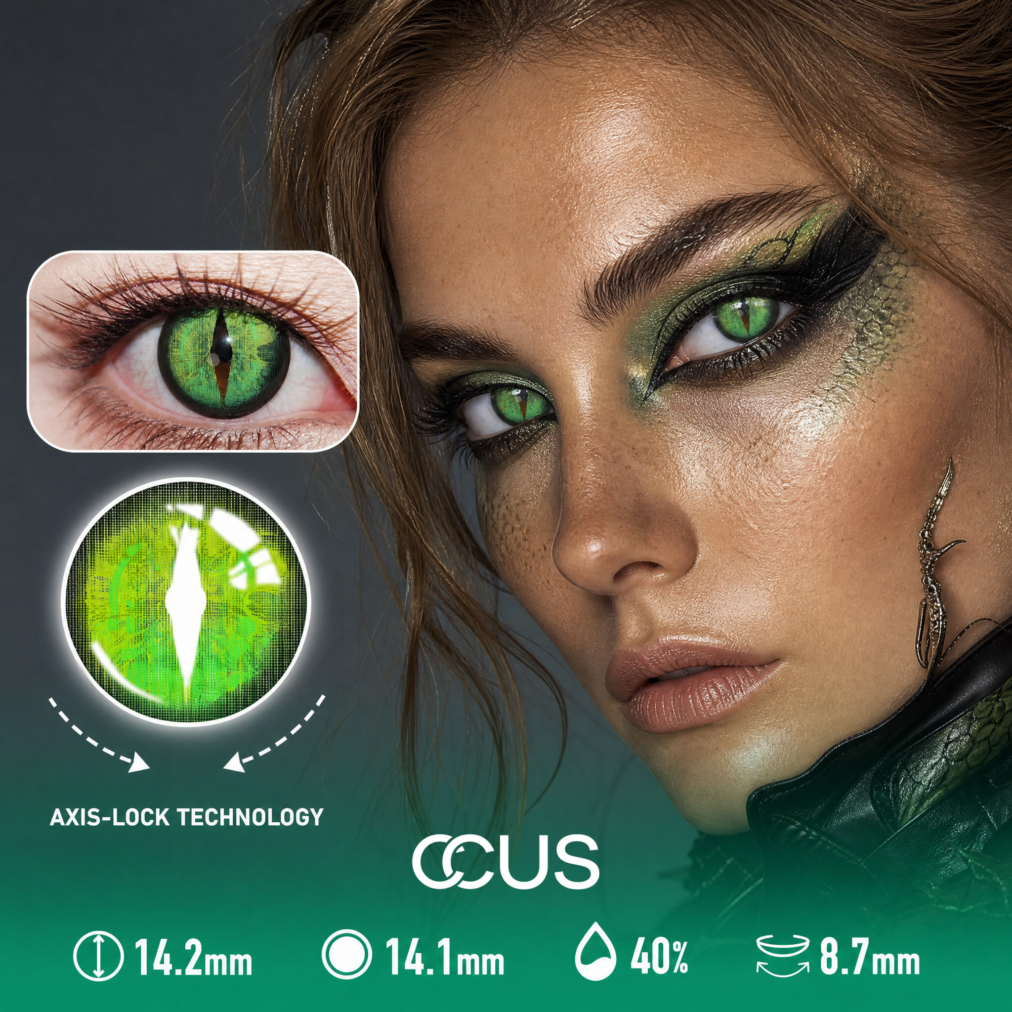Ophidian Slit Green Contact Lenses