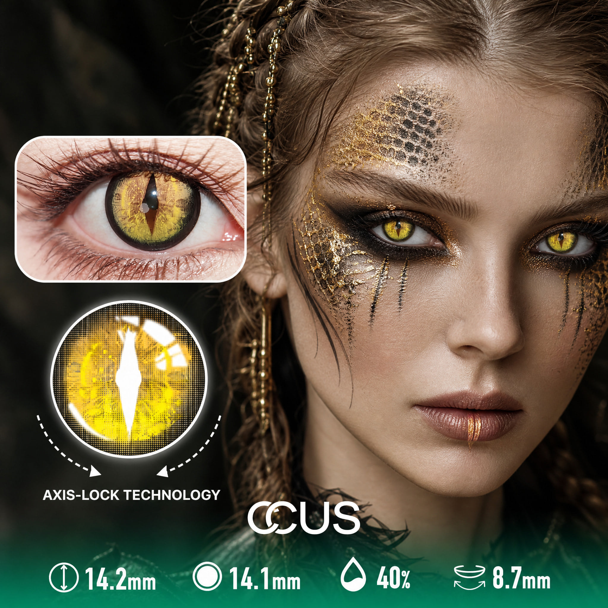Oracle Rune Hypnotic Gold Contact Lenses - Ccus Eyewear · Premium Colored Contacts Oracle Rune Hypnotic Gold Contact Lenses