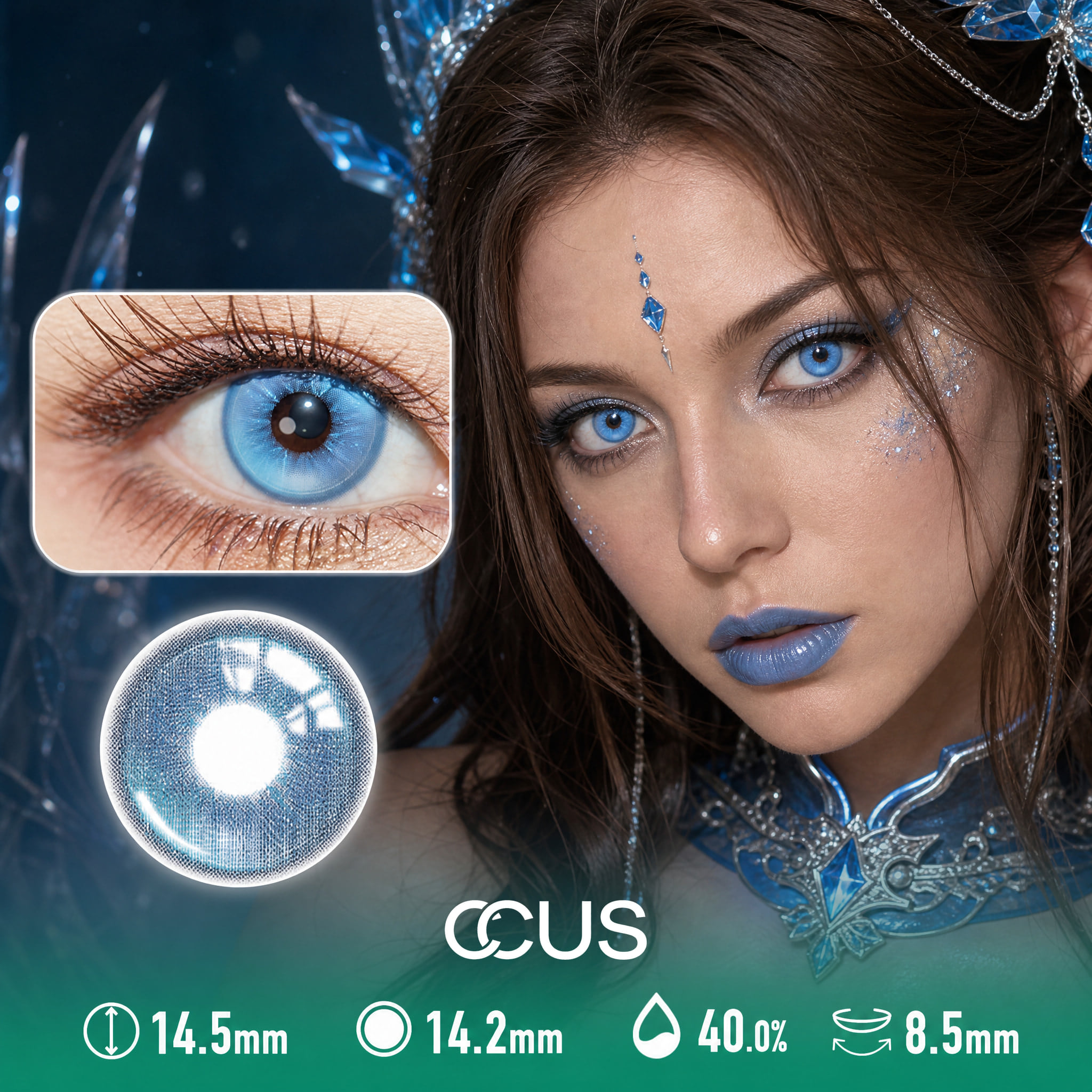 Spotlit Gaze Blue Contact Lenses