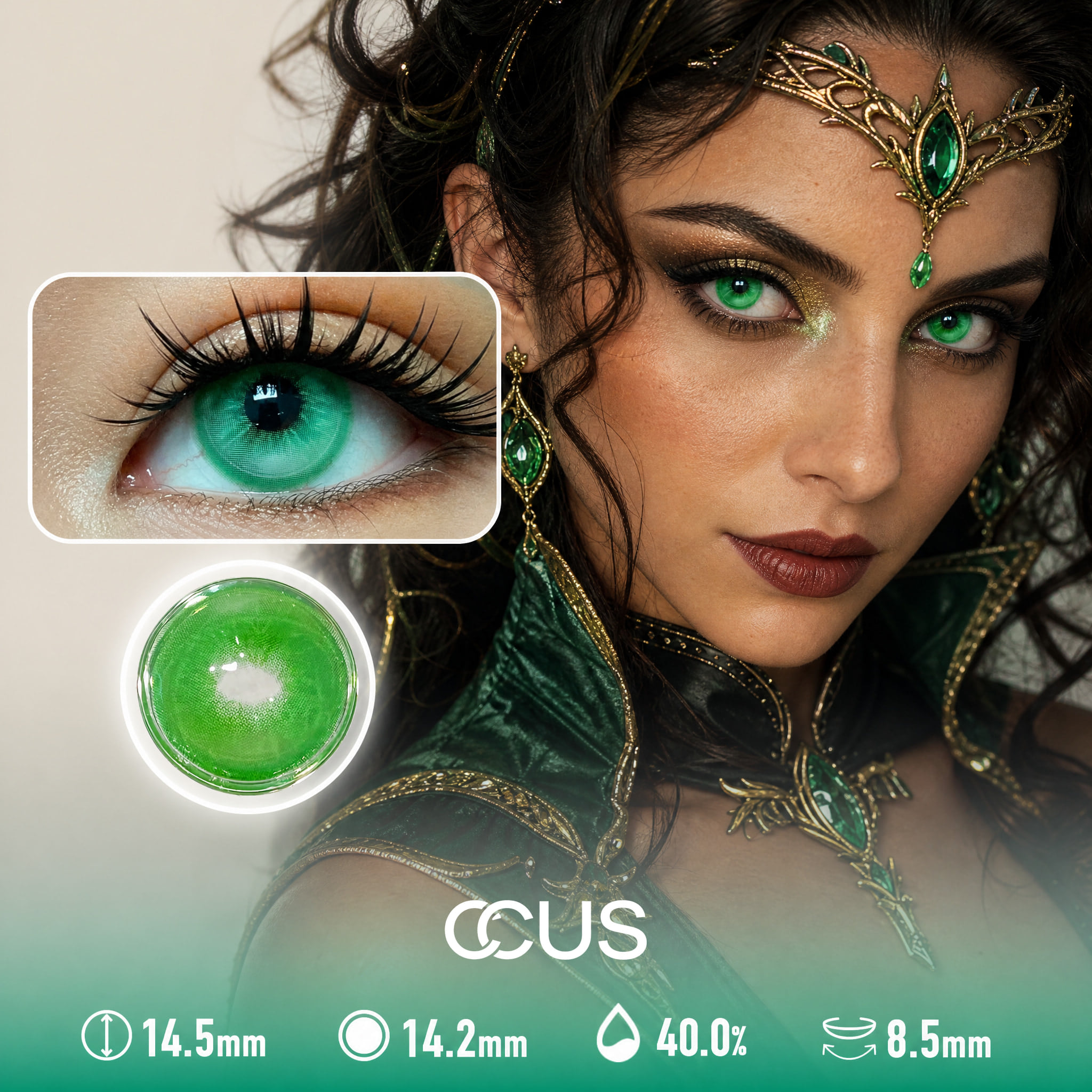 Confetti Rim Green Contact Lenses - Ccus Eyewear · Premium Colored Contacts Confetti Rim Green Contact Lenses