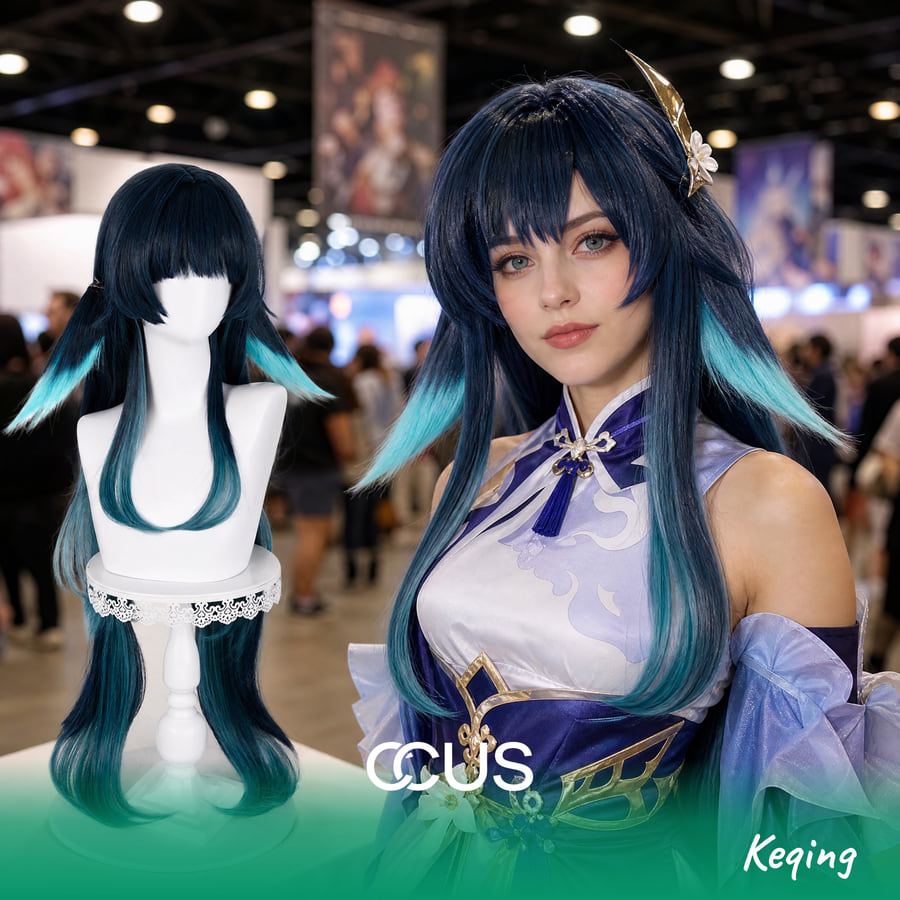 Gi : Keqing Cosplay Wig