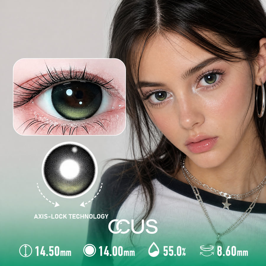 Gloss Riot Green And Pearl White Contact Lenses