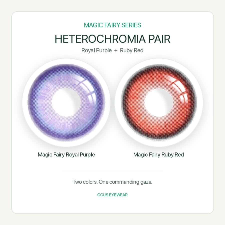 Magic Fairy Royal Purple And Ruby Red Heterochromia Contact Lens Pair For Lelouch Vi Britannia